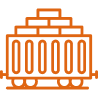  freight railcar with stacked cargo icon