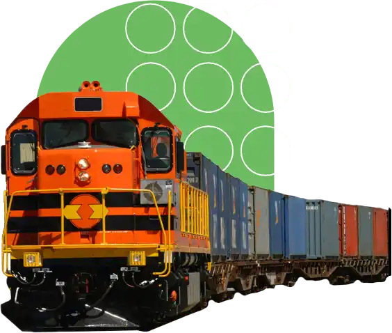 Freight train locomotive carrying intermodal containers