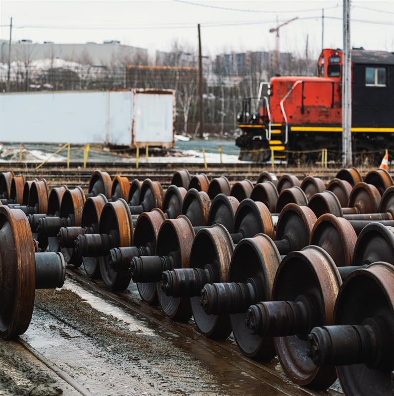 Rail wheel garden